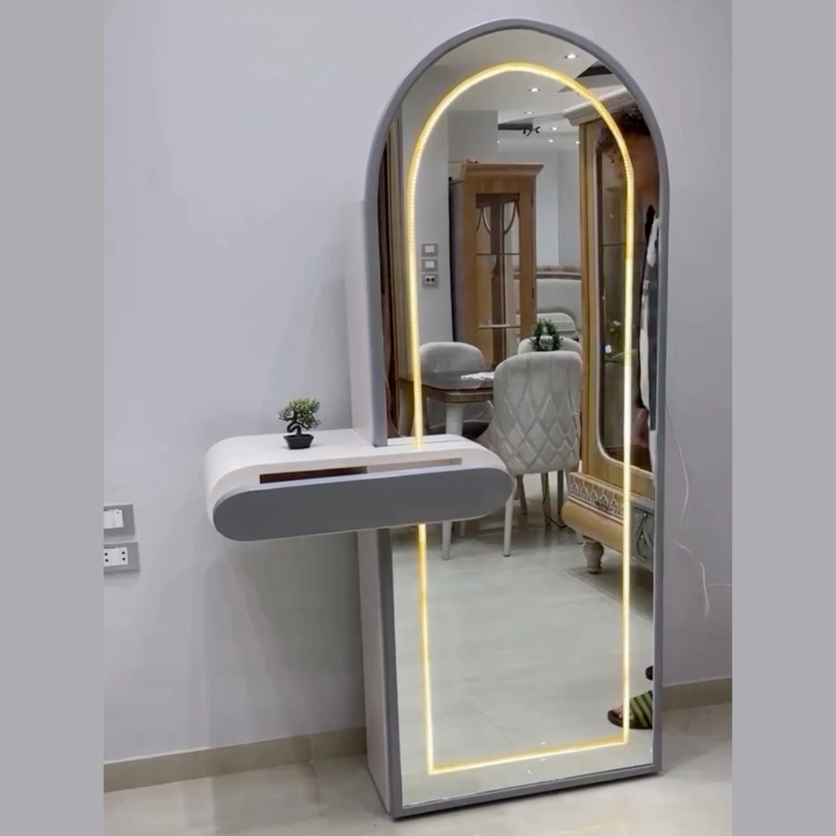 LumaArch LED Vanity Mirror with Floating Shelf