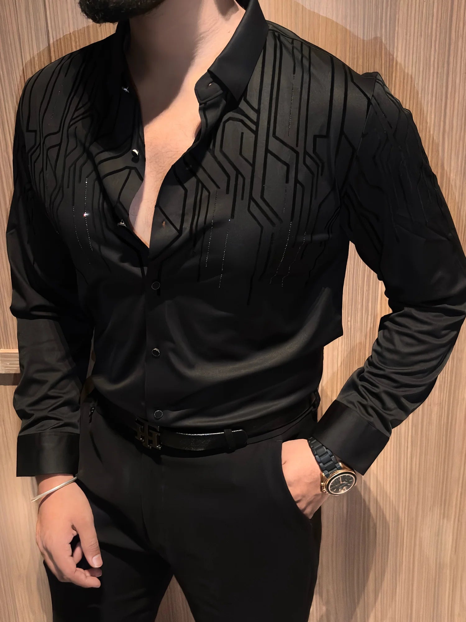 Electrify Jacquard Shirt – Black