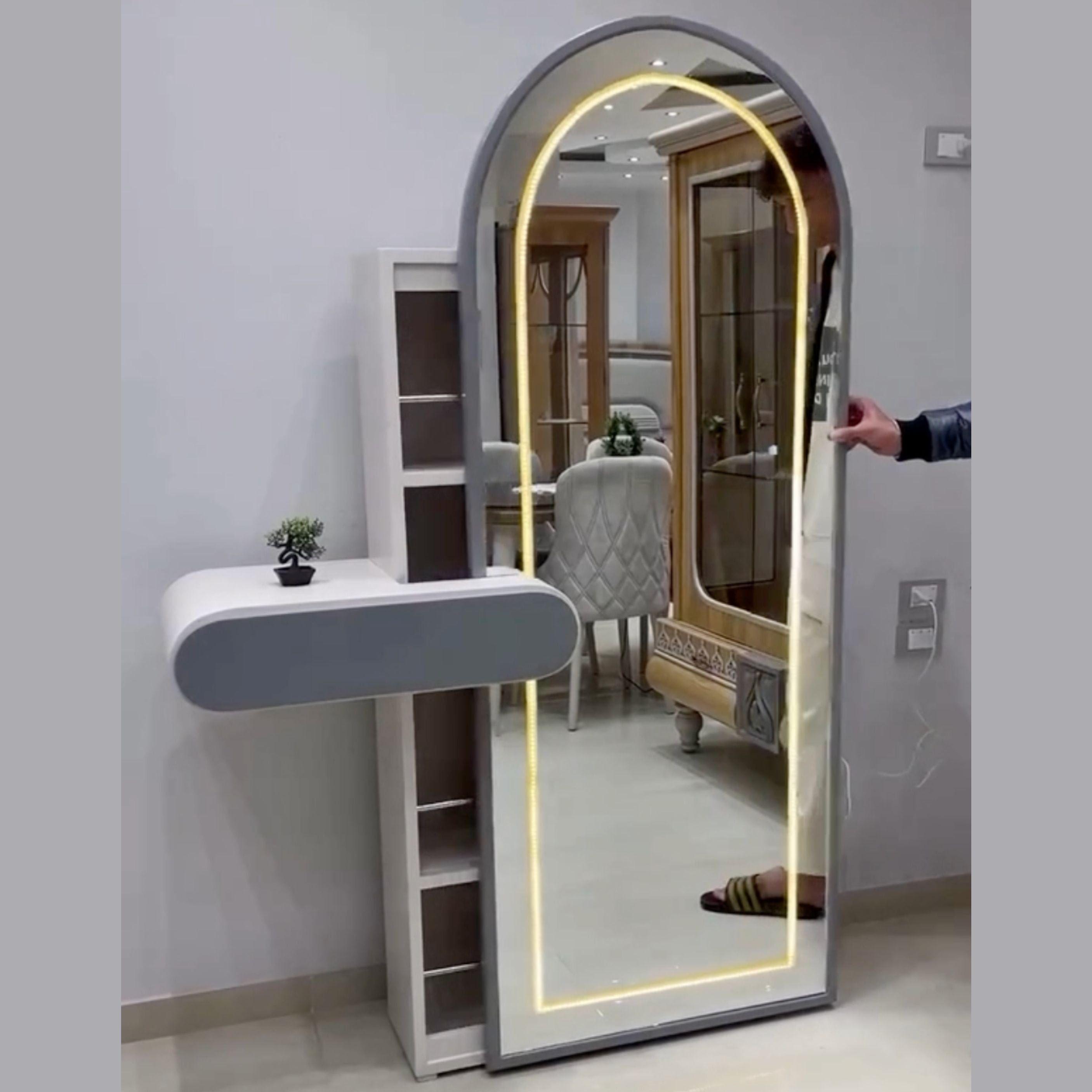 LumaArch LED Vanity Mirror with Floating Shelf