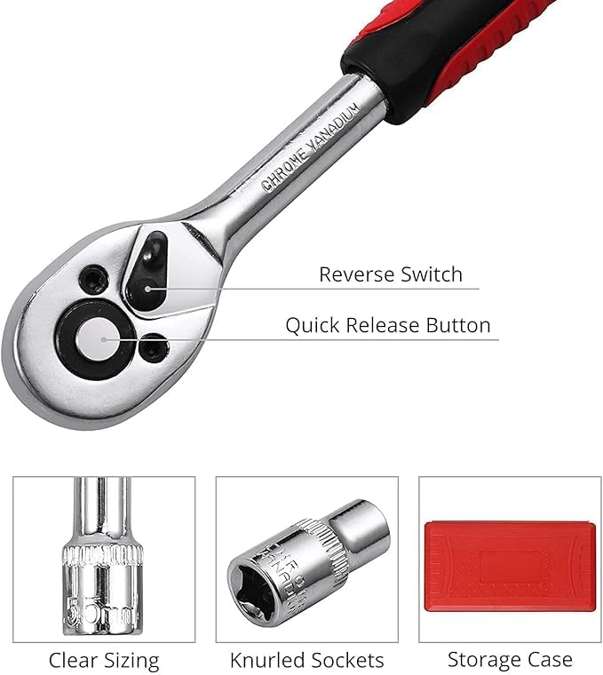 TorqueMaster™ 46-in-1 Ratchet Socket Tool Kit