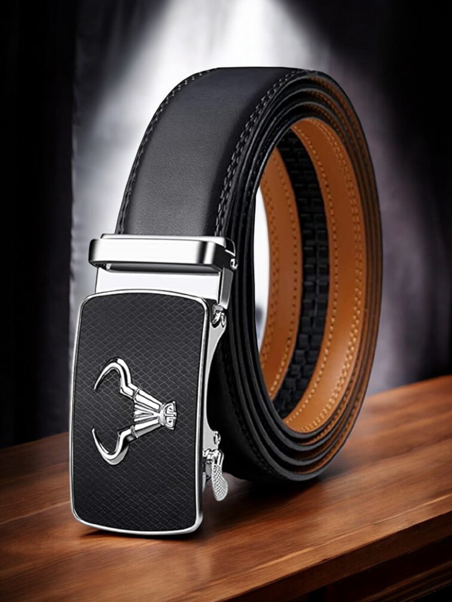 Bull Horn Black Autolock Buckle Belt