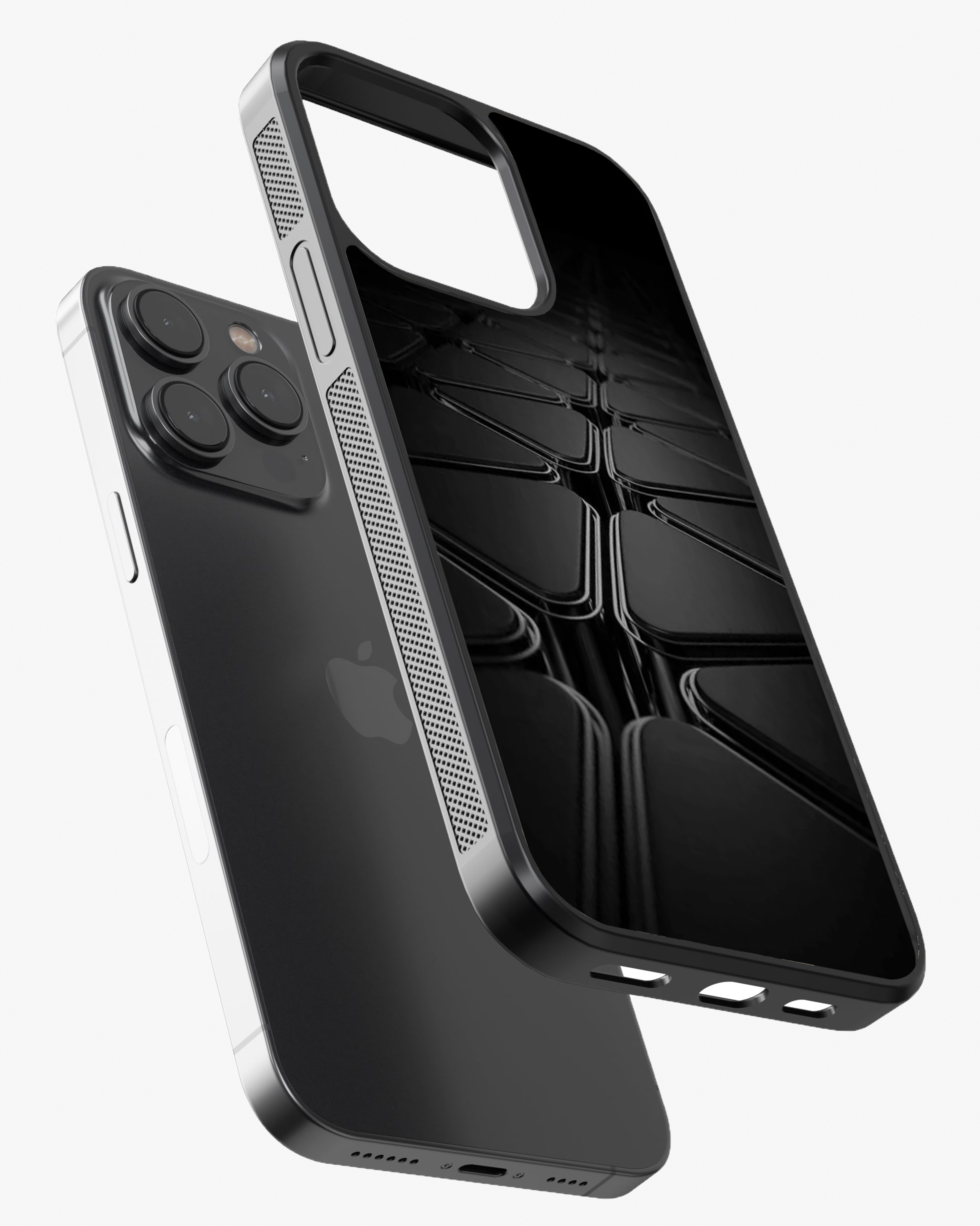 Black Triangle Printed Glass Case