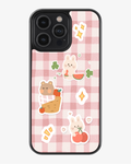 Adorable Bunny & Bear Sticker Style Glass Case
