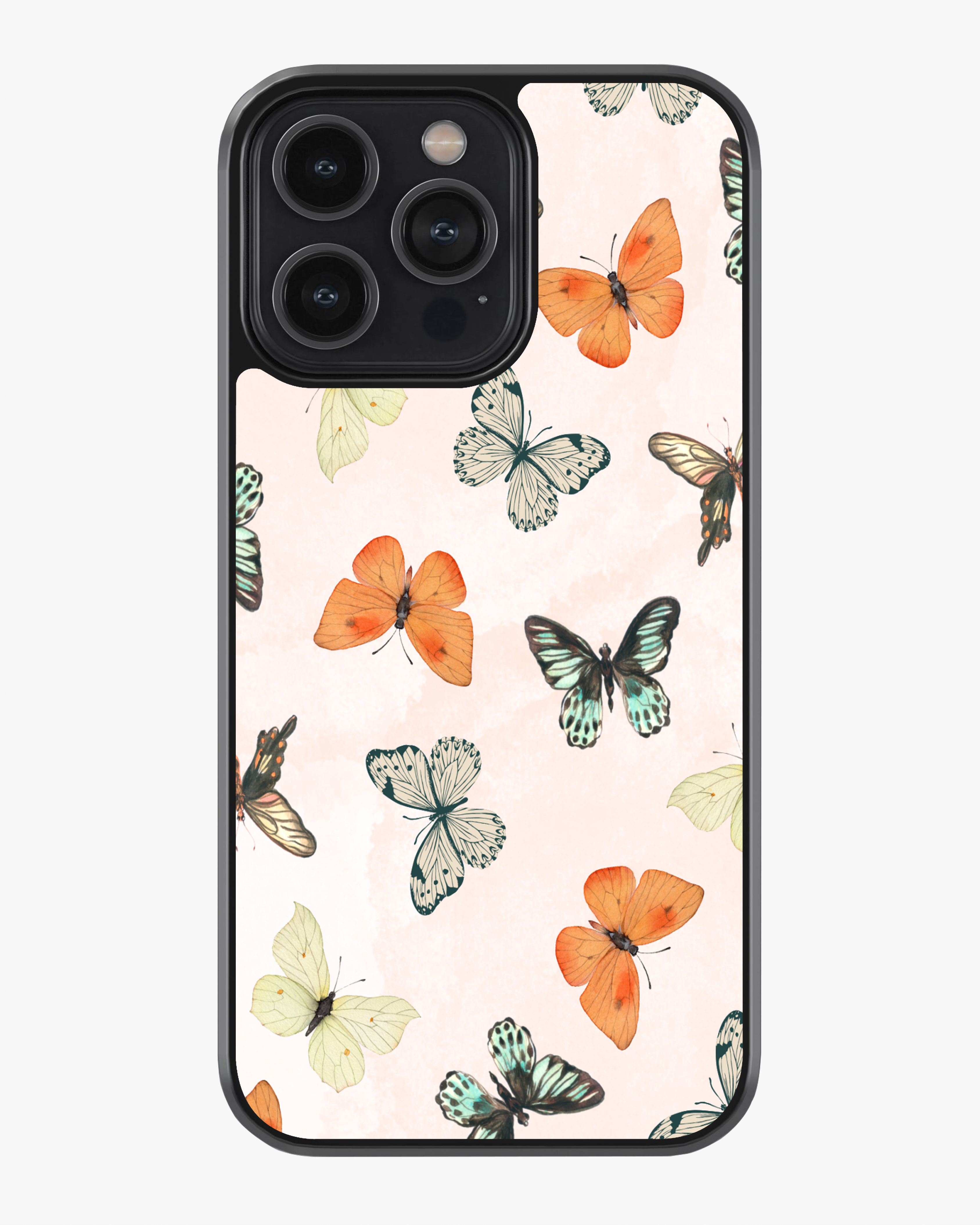 Colorful Butterfly Aesthetic Glass Case