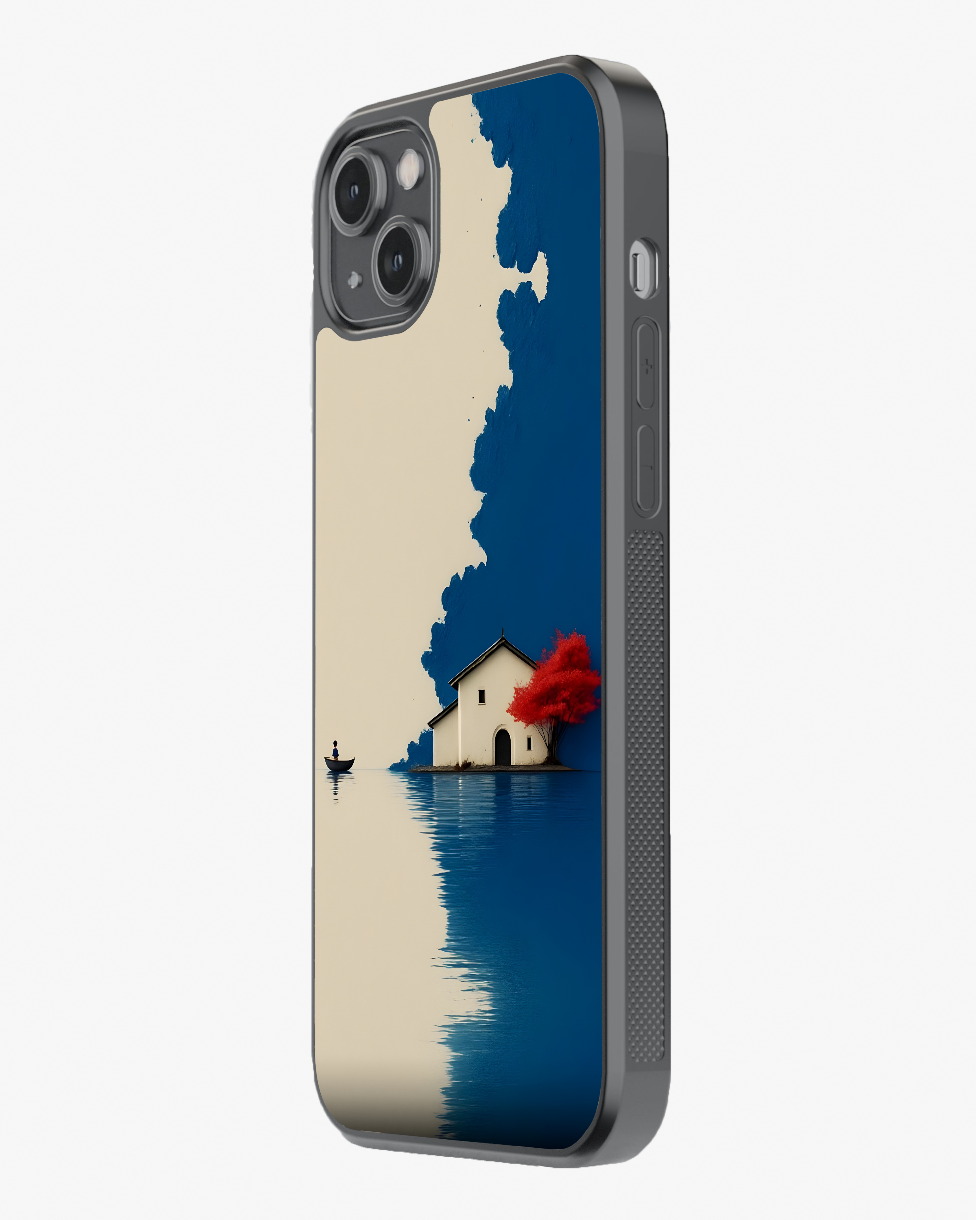 Calm Lake & Red Tree Art phone Cover Glass Case