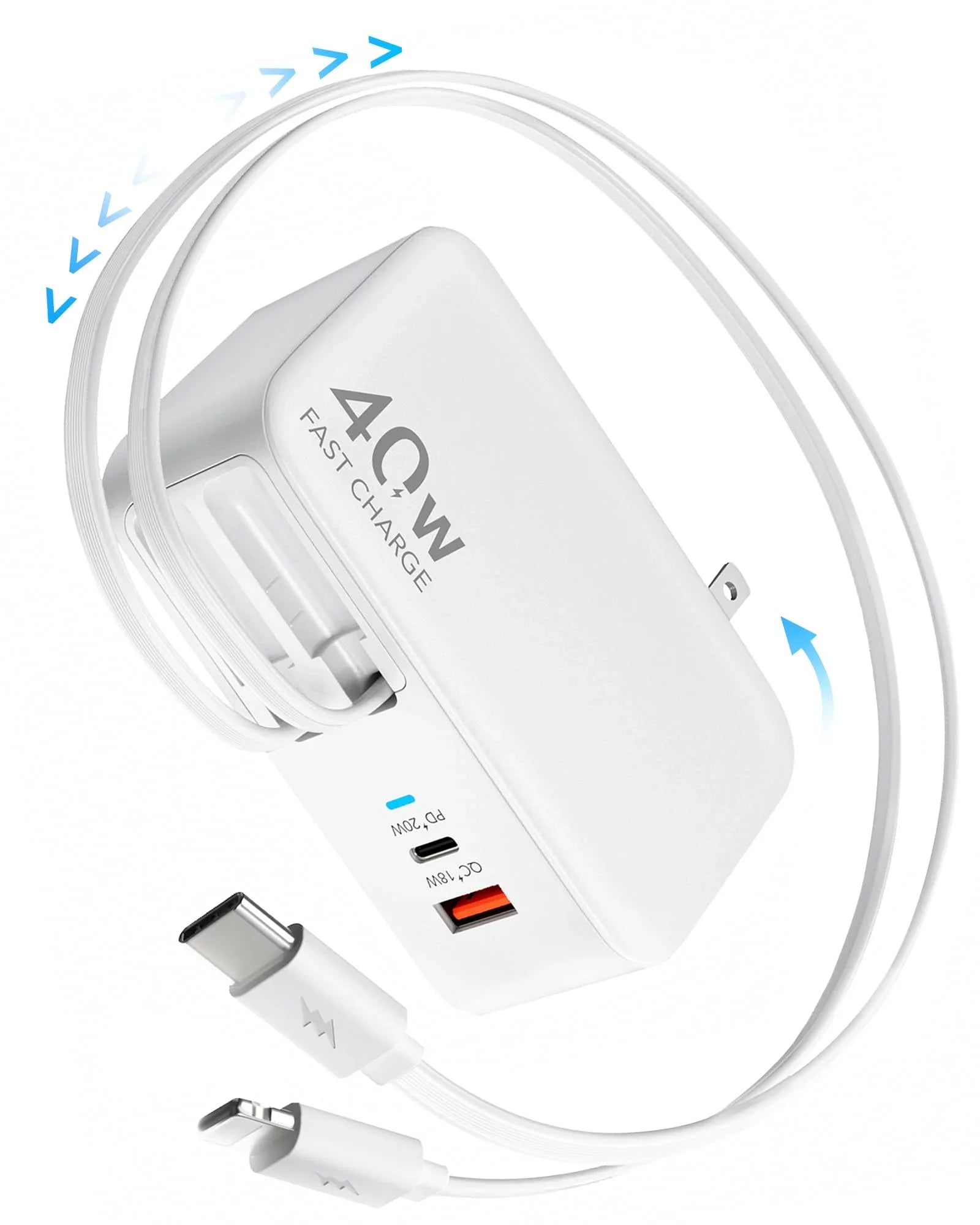 40W Retractable Fast Charger