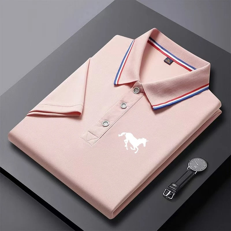 Light Pink Half Sleeves Polo Tshirt - C736