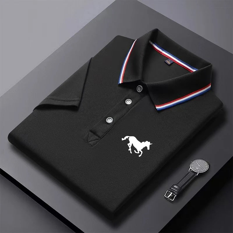 Black Half Sleeves Polo Tshirt - C736