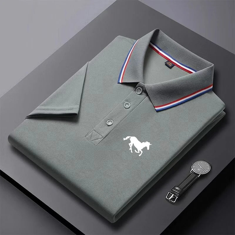 Grey Half Sleeves Polo Tshirt - C736