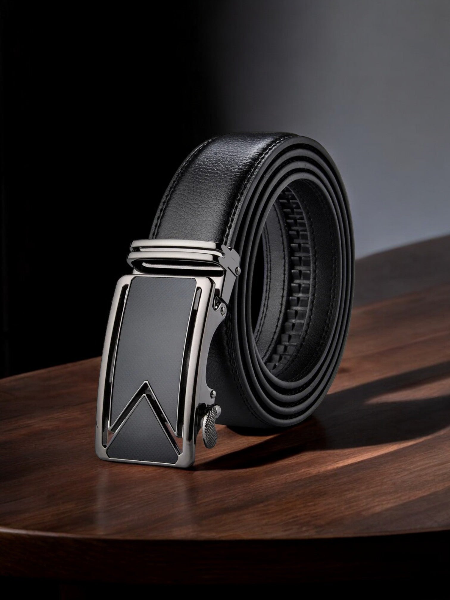 Silver & Black Men's Belt