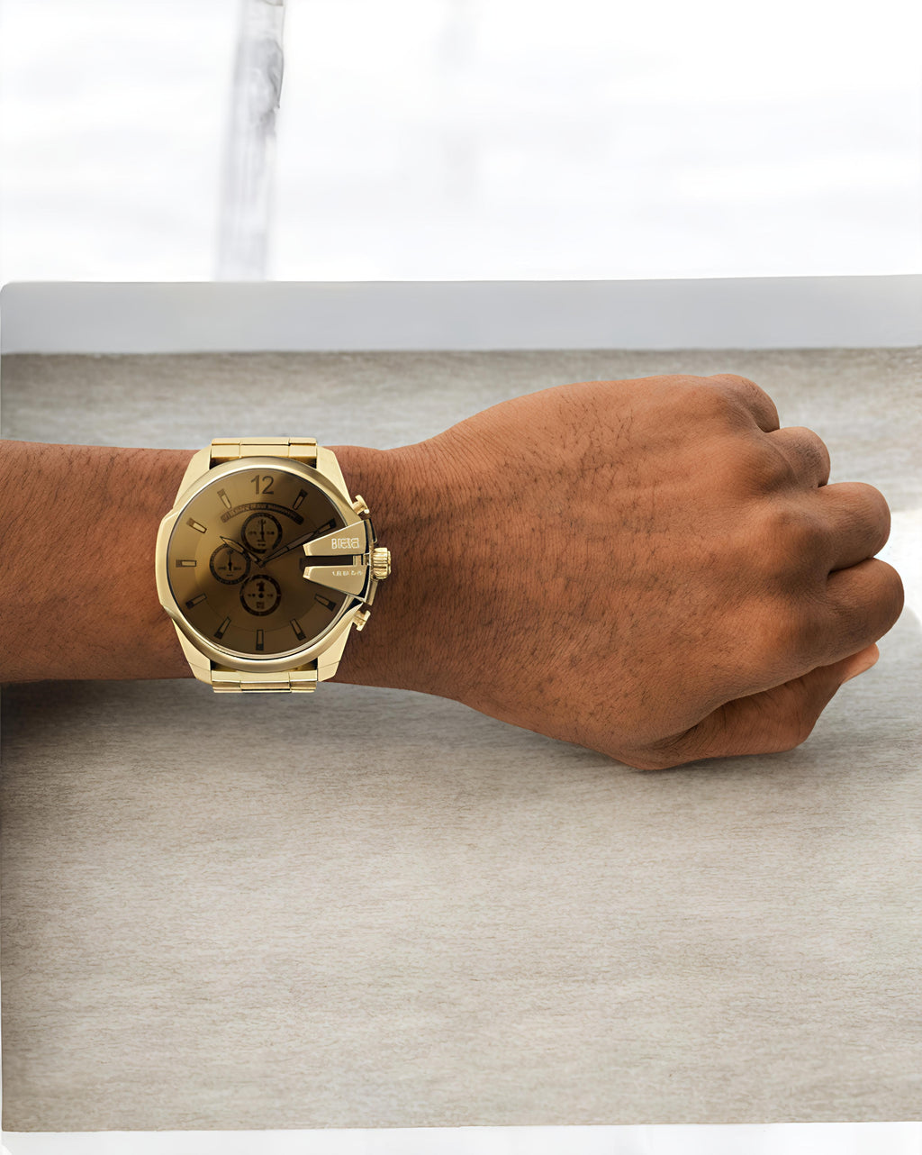 Dies-el Stainless Steel Analog Yellow Dial Men's Watch