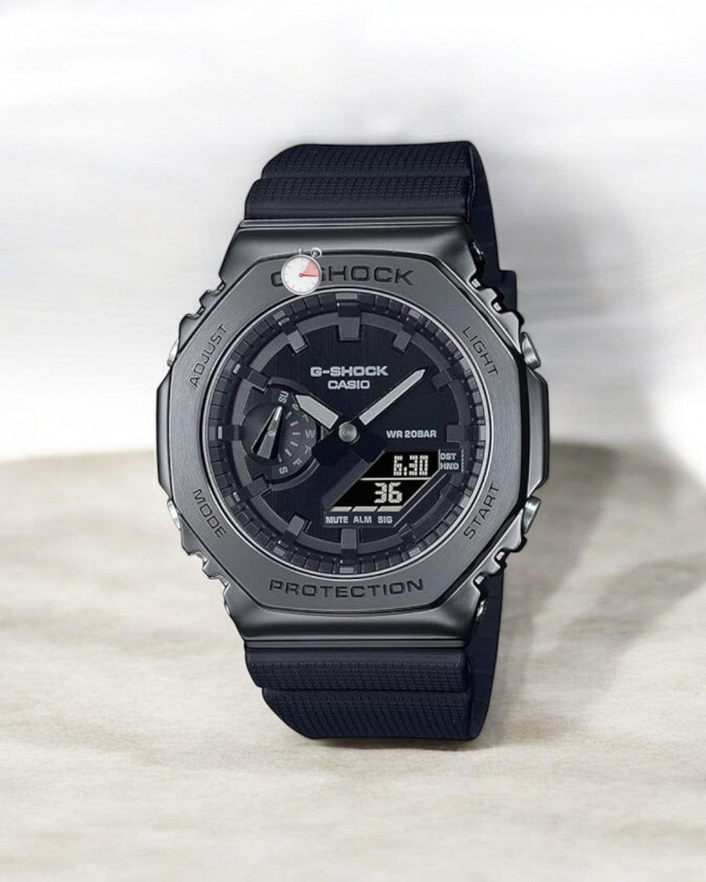 Cas-io G-Sho-ck Black Analog-Digital Dial Black Resin Strap Men's Watch