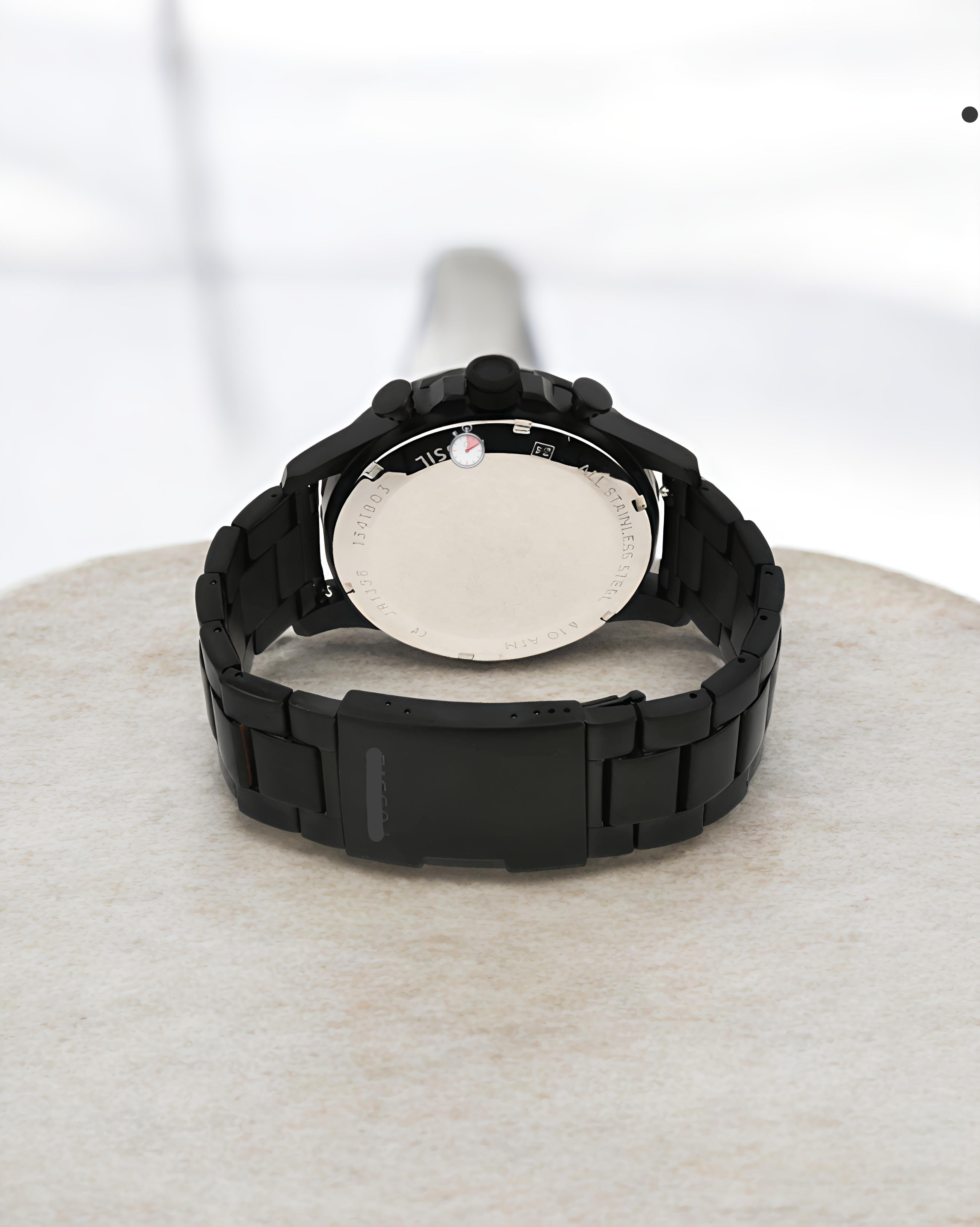 Foss-il Nate Chronograph Black Stainless Steel Men's Watch